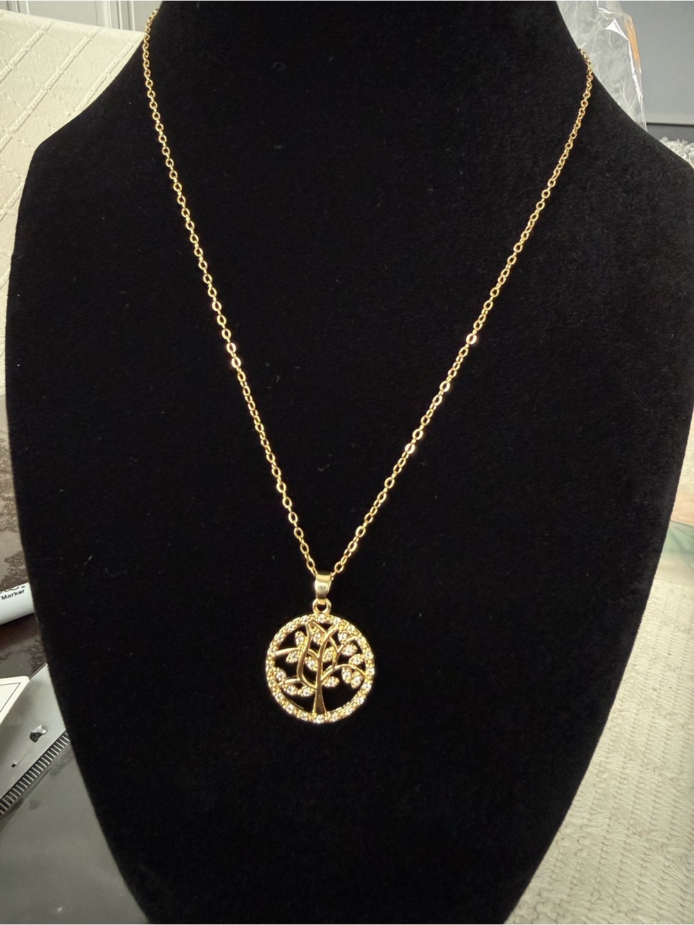 Gold plated stainless steel Tree of Life Pendant Necklace - Women's Jewelry